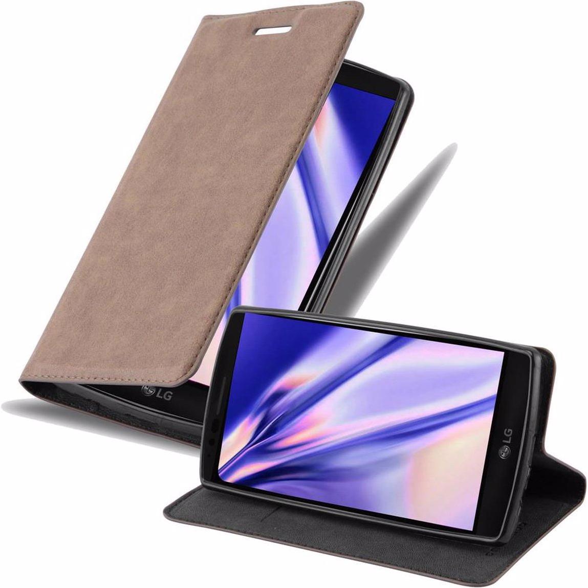 Cadorabo Book Invisible Magnet Cover (LG G Flex 2), Smartphone Hülle, Braun