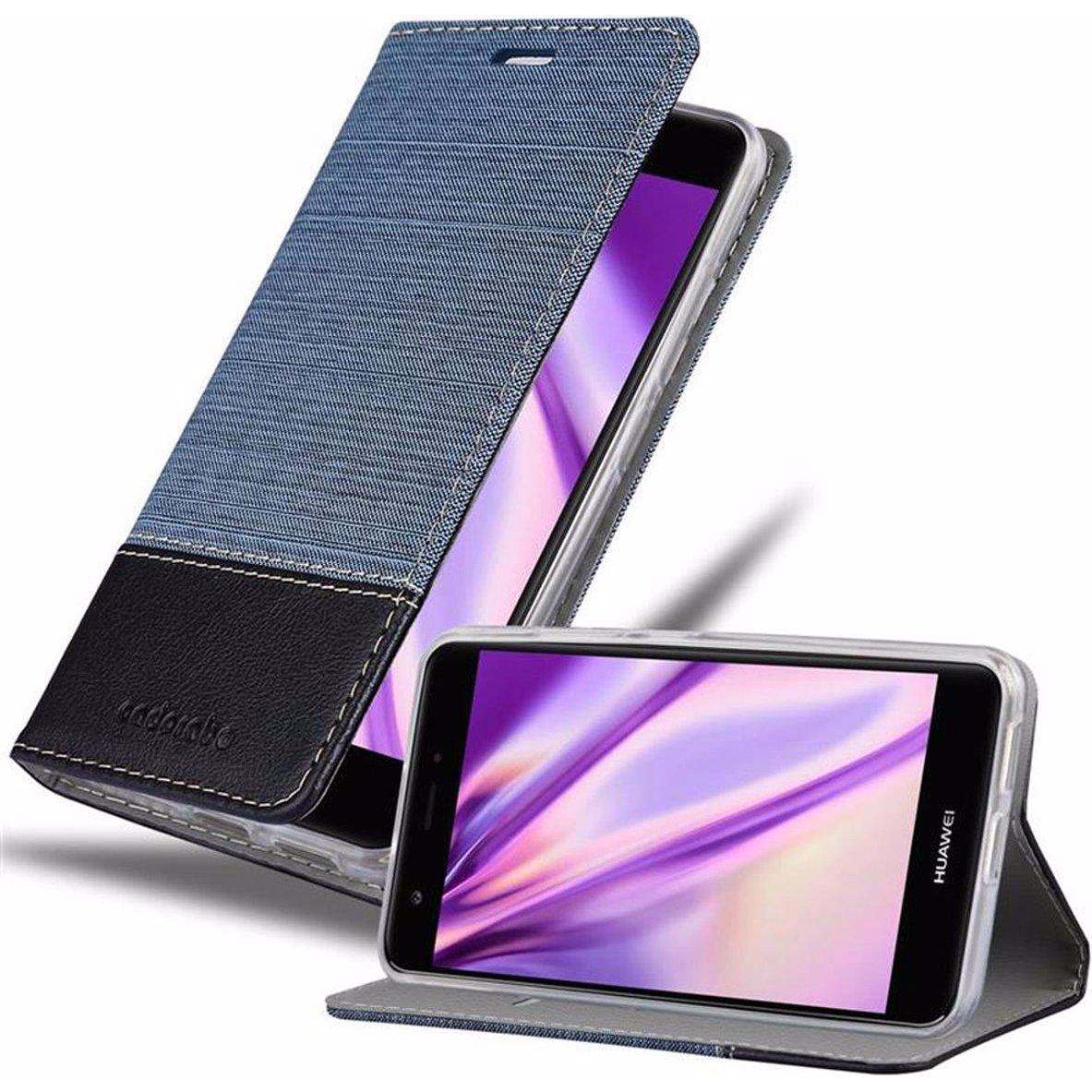 Cadorabo Book Jeans Optik Cover (Huawei Nova), Smartphone Hülle, Blau