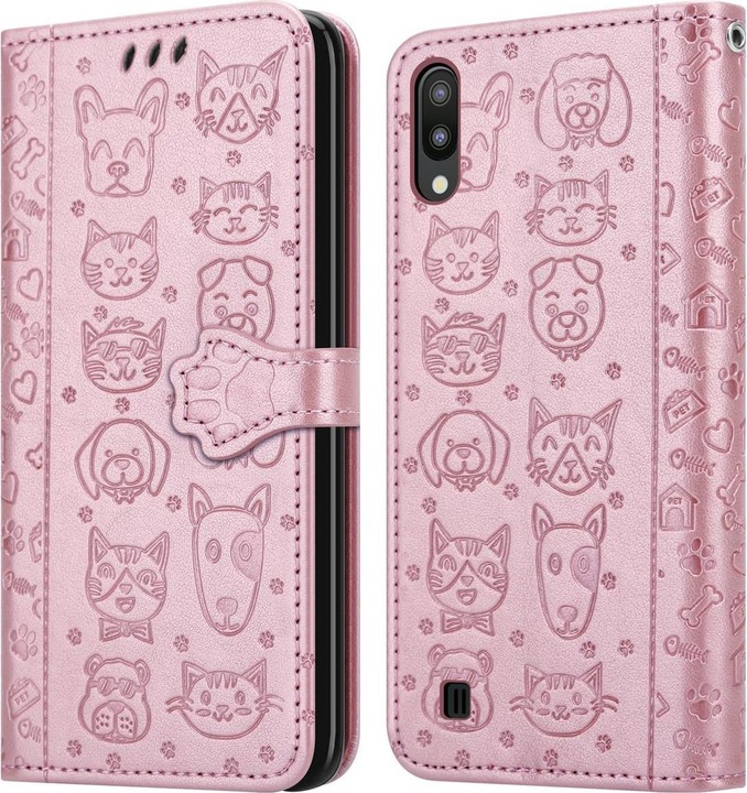 Actual product image Cadorabo Book Dogs & Cats Cover (Samsung Galaxy A10, Samsung Galaxy M10)