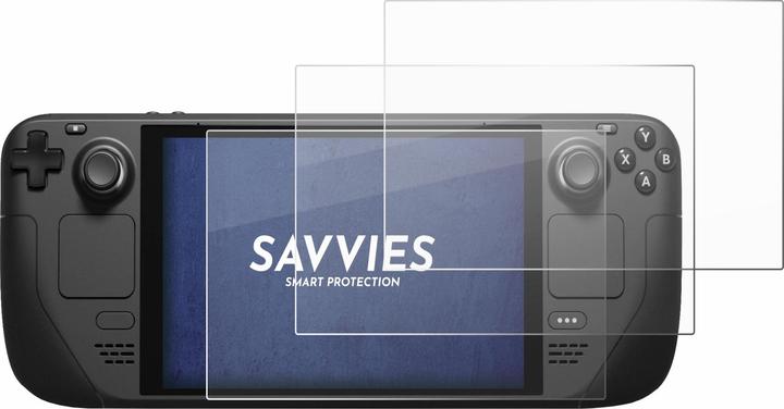 Actual product image Savvies 3x Smart Glass - 9H Hybrid Glass Screen Protector for Valve Steam Deck
