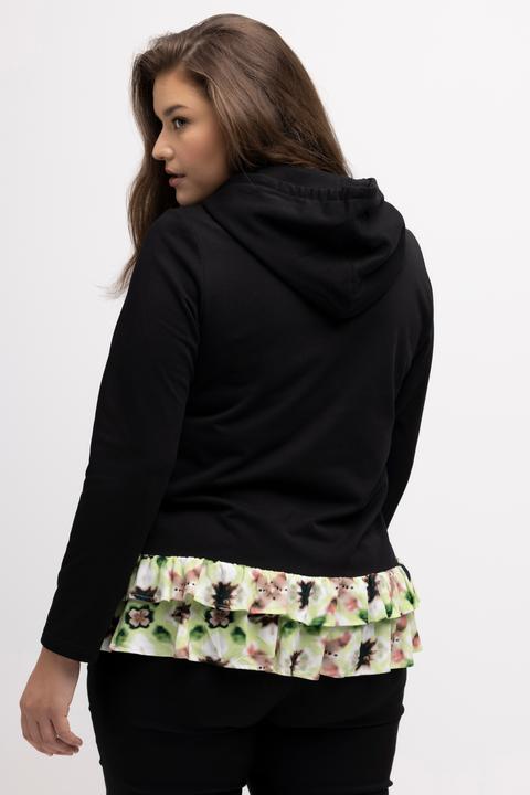 Produktbild Ulla Popken Hoodie, Lagenlook, A-Linie, Langarm, Kapuzenshirt (56)