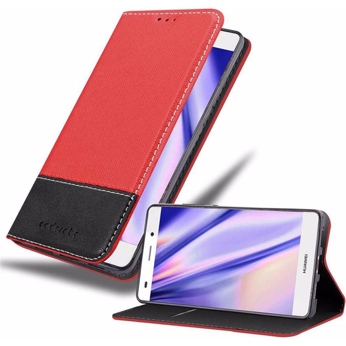 Cadorabo Book X-Wallet Cover (Huawei P8 Lite), Smartphone Hülle, Rot