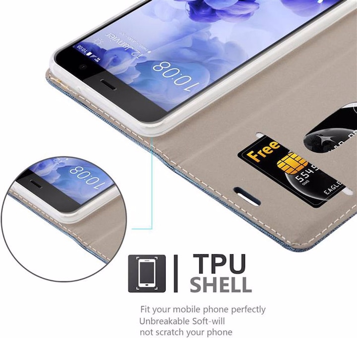 Produktbild Cadorabo Book Jeans Optik Cover (HTC U Play)