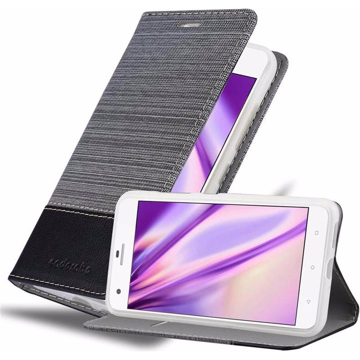 Cadorabo Book Jeans Optik Cover (HTC Desire 10 Pro), Smartphone Hülle, Grau