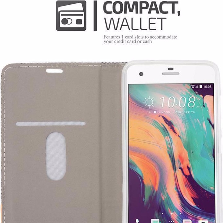 Produktbild Cadorabo Book Jeans Optik Cover (HTC Desire 10 Pro)