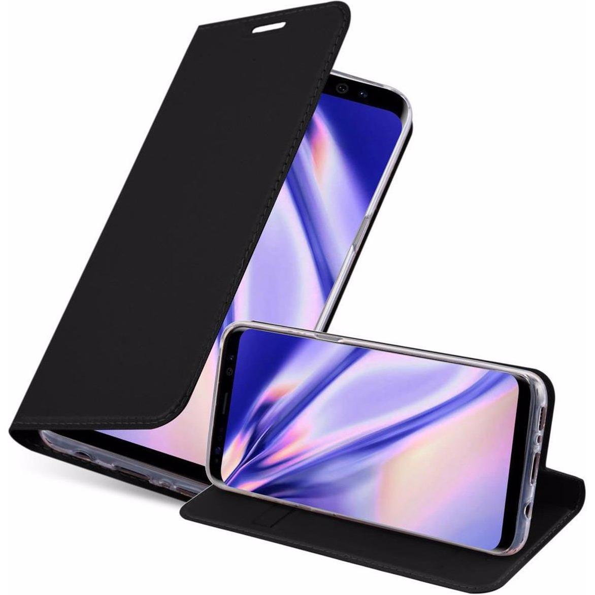 Cadorabo Book Classy Style Cover (Samsung Galaxy S8+), Smartphone Hülle, Schwarz