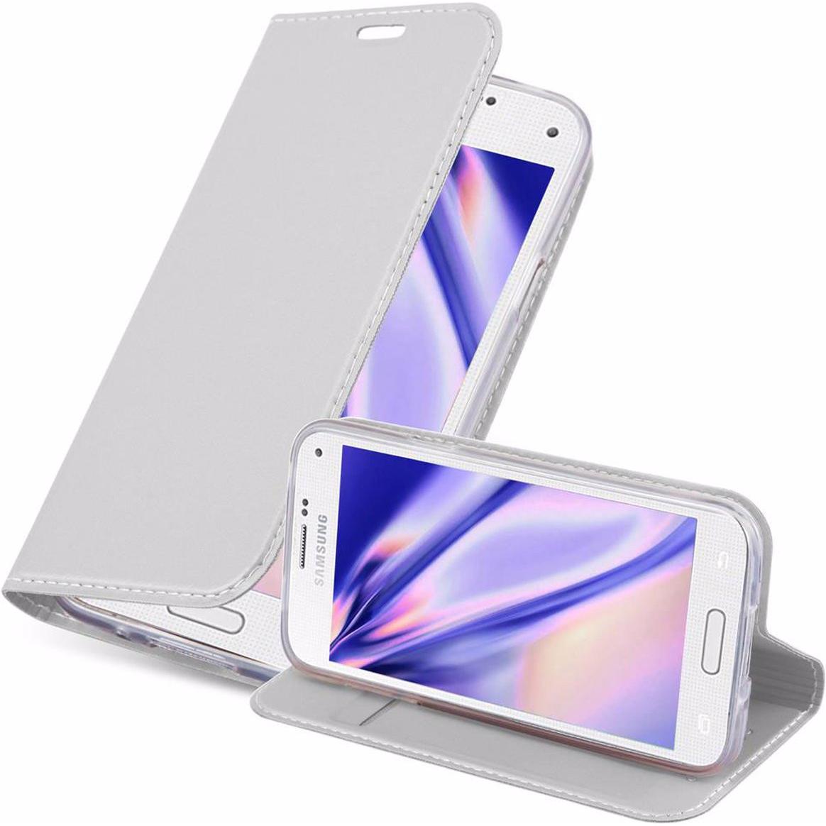 Cadorabo Book Classy Style Cover (Samsung Galaxy S5 Mini), Smartphone Hülle, Silber