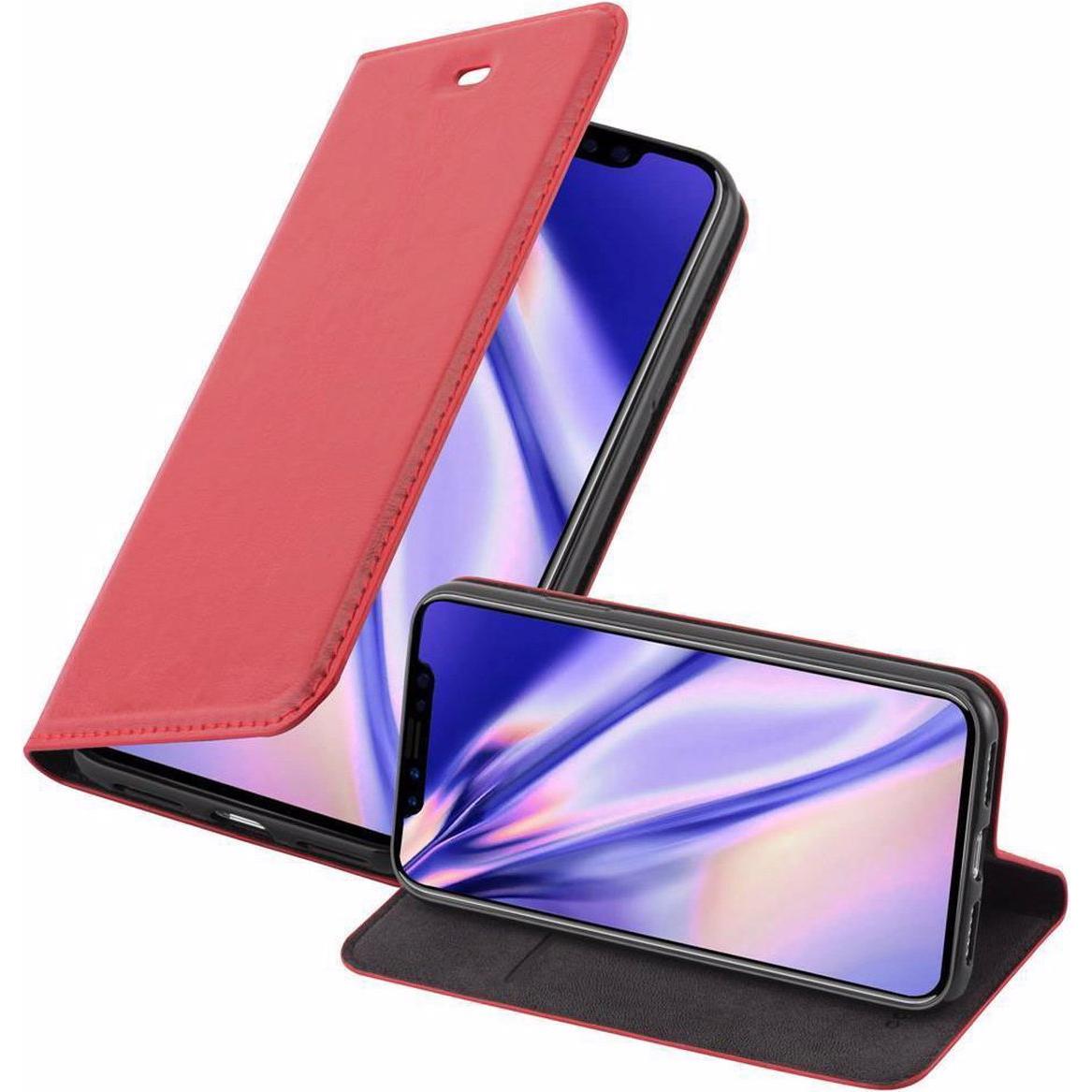 Cadorabo Book Invisible Magnet Cover (Apple iPhone XS, Apple iPhone X), Smartphone Hülle, Rot