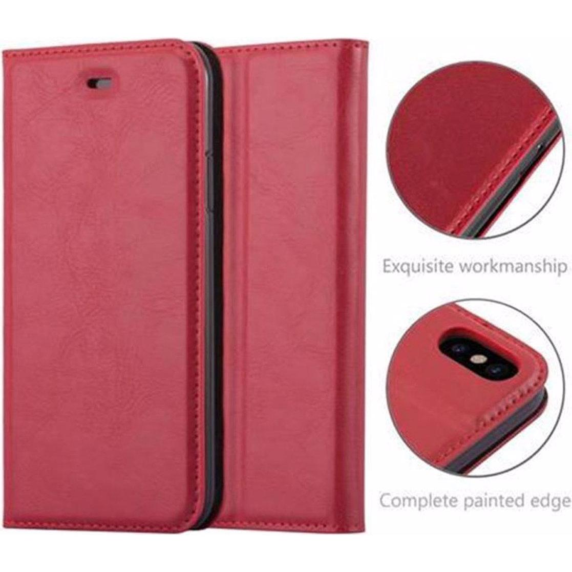 Thumbnail - Cadorabo Book Invisible Magnet Cover (Apple iPhone XS, Apple iPhone X), Smartphone Hülle, Rot