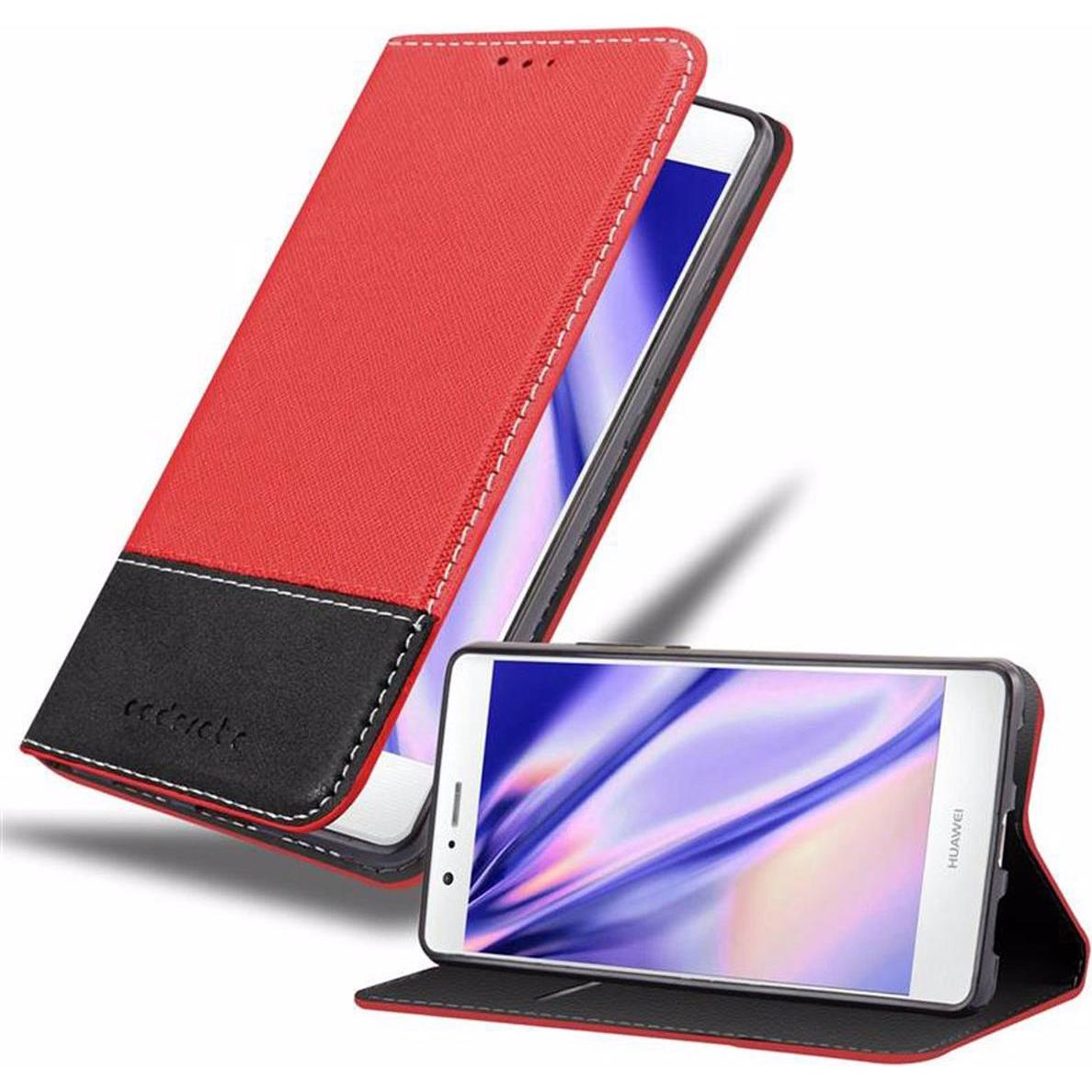 Cadorabo Book X-Wallet Cover (Huawei P9 Lite), Smartphone Hülle, Rot