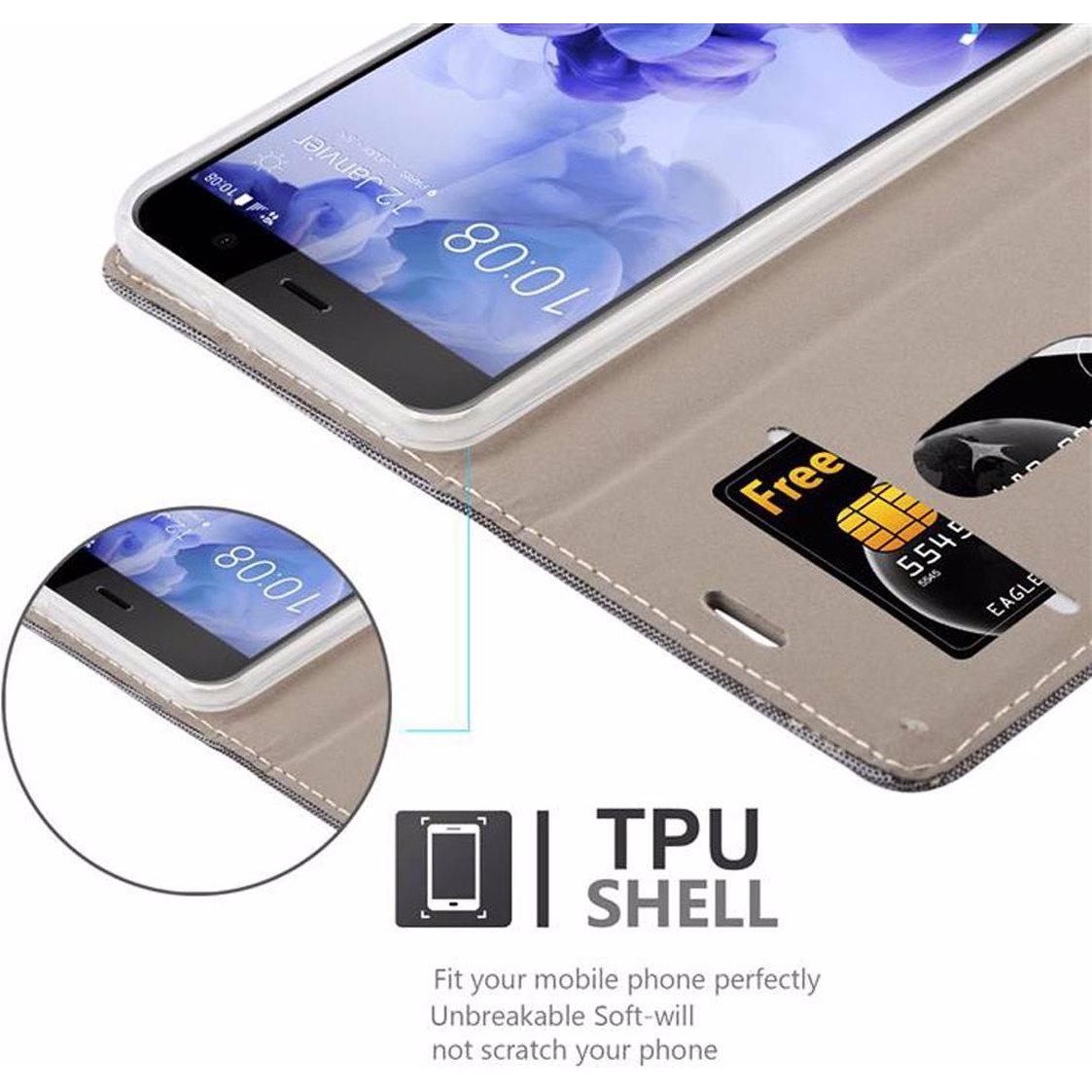 Thumbnail - Cadorabo Book Jeans Optik Cover (HTC U Play), Smartphone Hülle, Grau