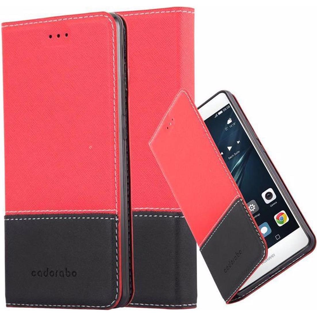 Cadorabo Book X-Wallet Cover (Huawei P9), Smartphone Hülle, Rot