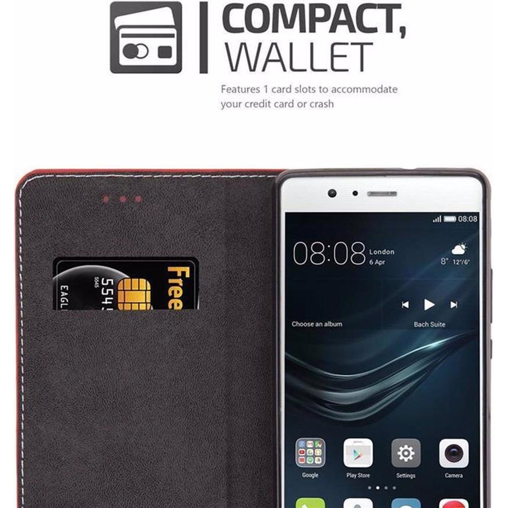 Thumbnail - Cadorabo Book X-Wallet Cover (Huawei P9), Smartphone Hülle, Rot