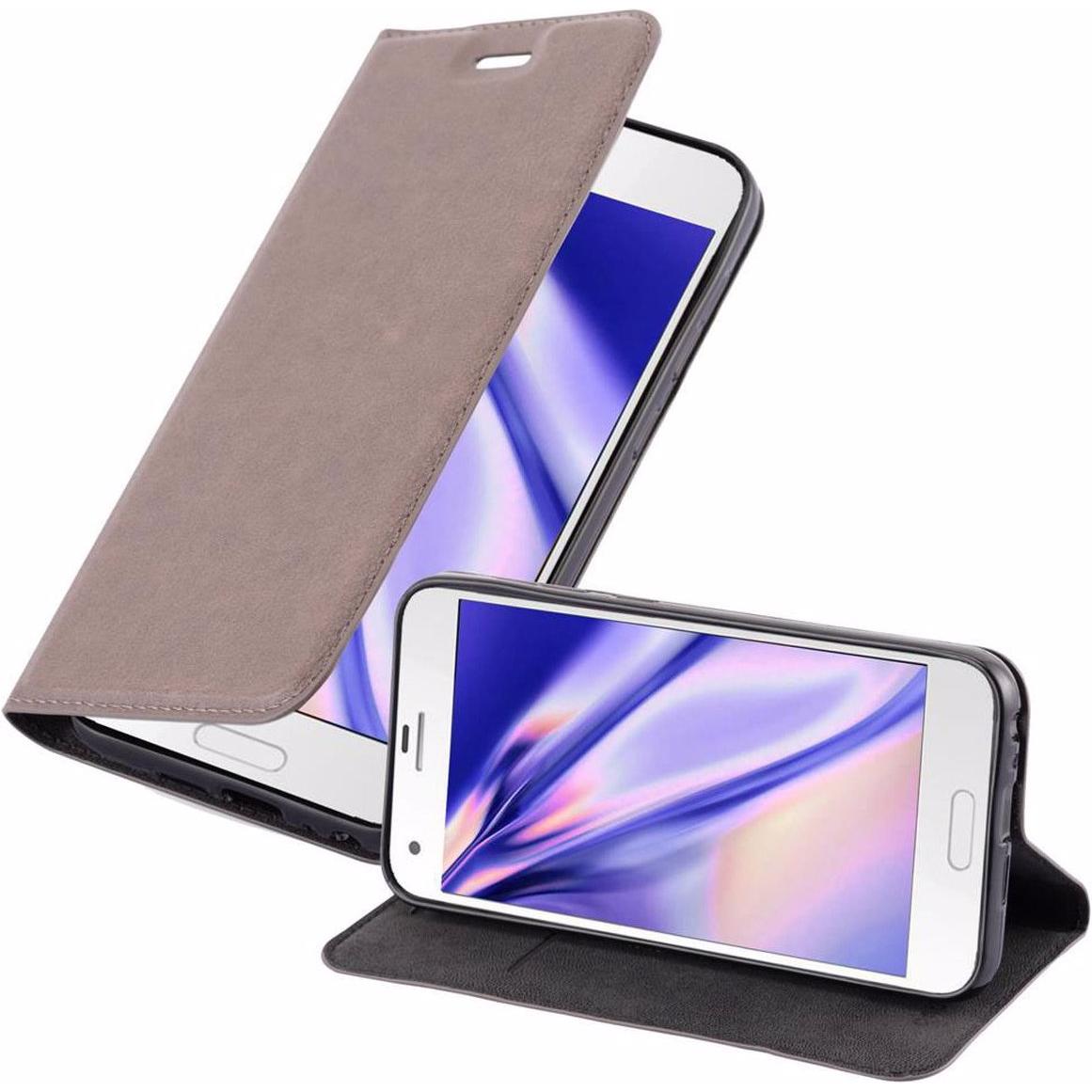 Cadorabo Book Invisible Magnet Cover (HTC One A9S), Smartphone Hülle, Braun