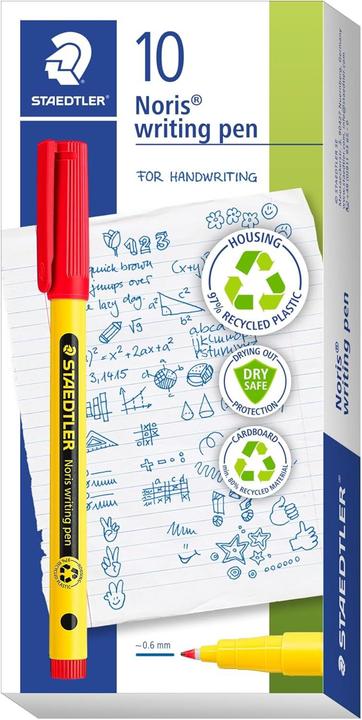Produktbild Staedtler Noris 307-2 Fineliner Rot 0.6 mm 1 St. (Rot, Gelb, 1 x)