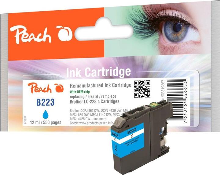 Produktbild Peach Tinte Brother LC-223 Cyan (C)