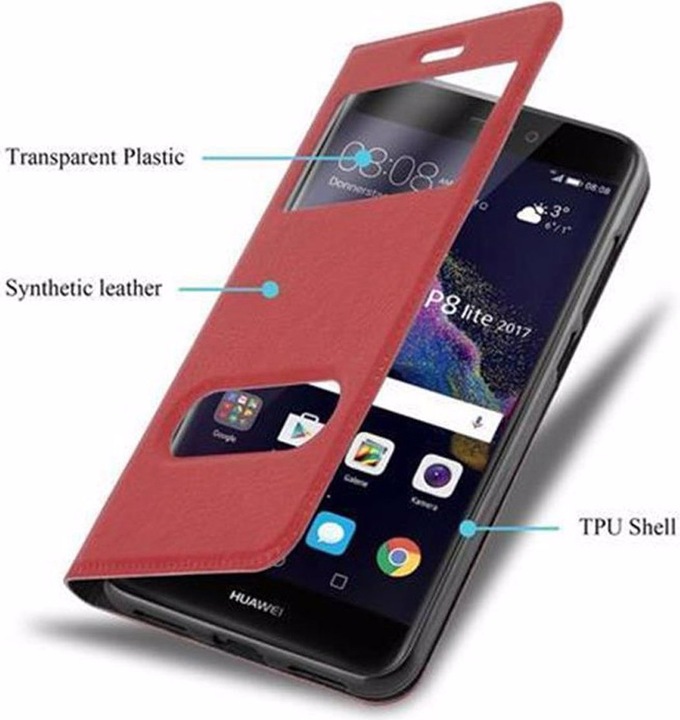 Produktbild Cadorabo Book mit View Doppelfenster Cover (Huawei P8 Lite (2017), Huawei P9 Lite (2017))