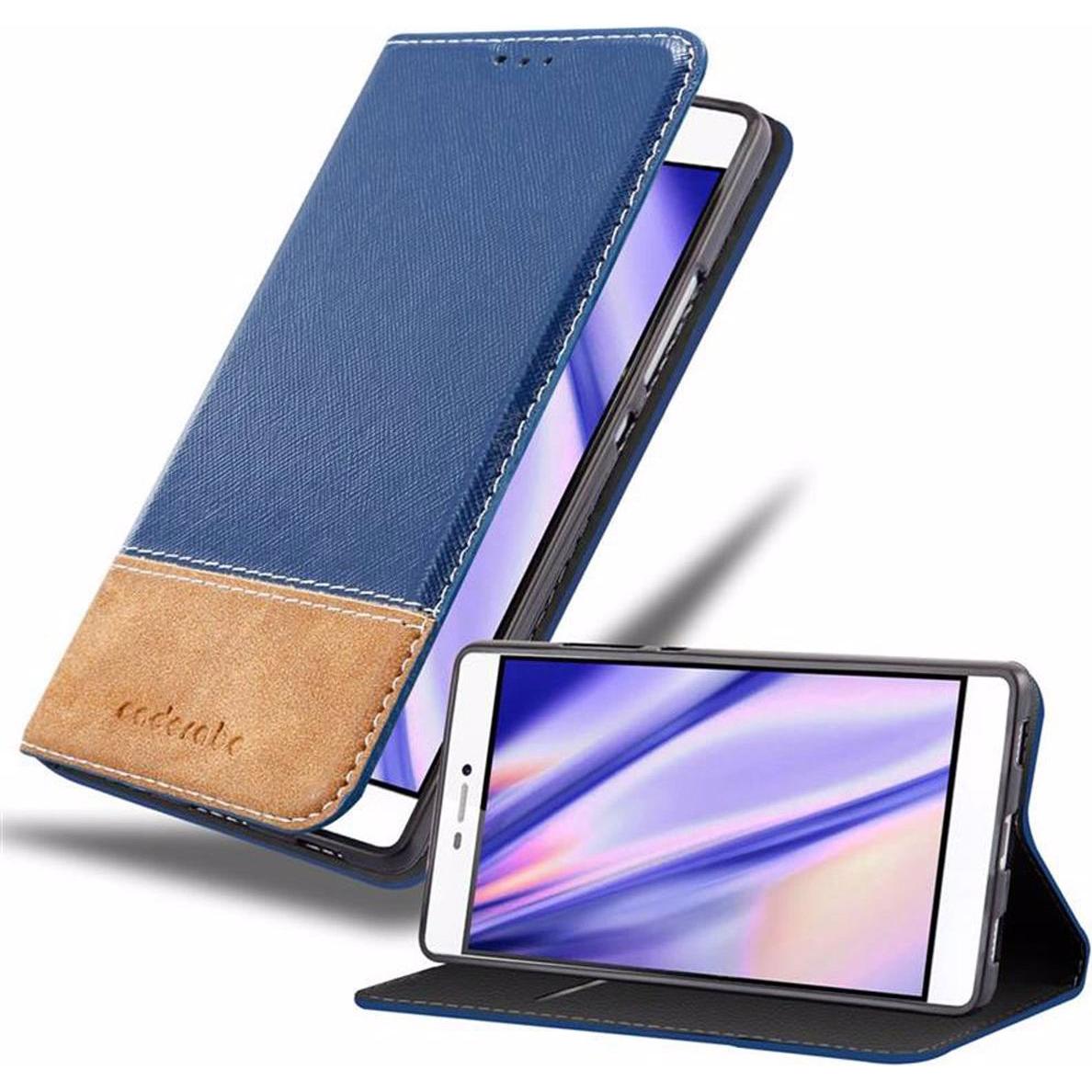Cadorabo Book X-Wallet Cover (Huawei P8), Smartphone Hülle, Blau