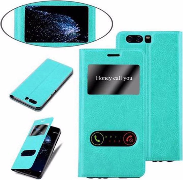 Actual product image Cadorabo Book with View double window cover (Huawei P10)