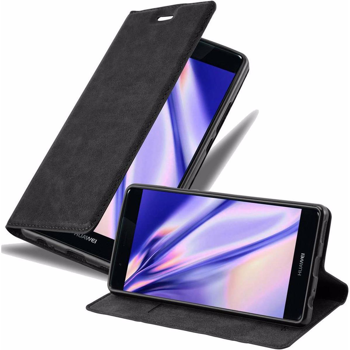 Cadorabo Book Invisible Magnet Cover (Huawei P9 Plus), Smartphone Hülle, Schwarz