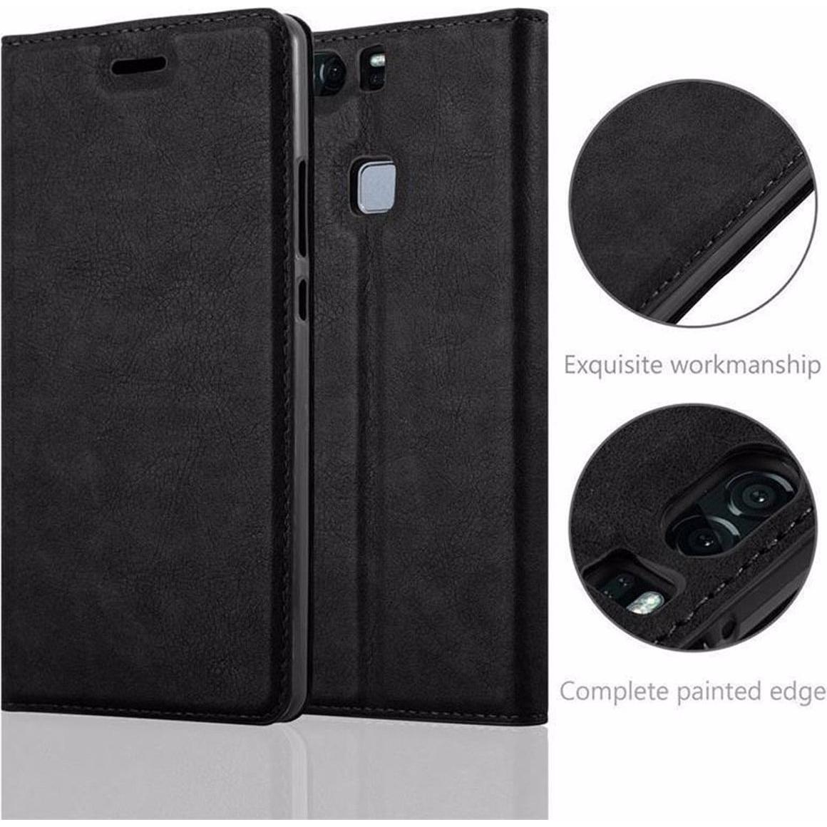Thumbnail - Cadorabo Book Invisible Magnet Cover (Huawei P9 Plus), Smartphone Hülle, Schwarz