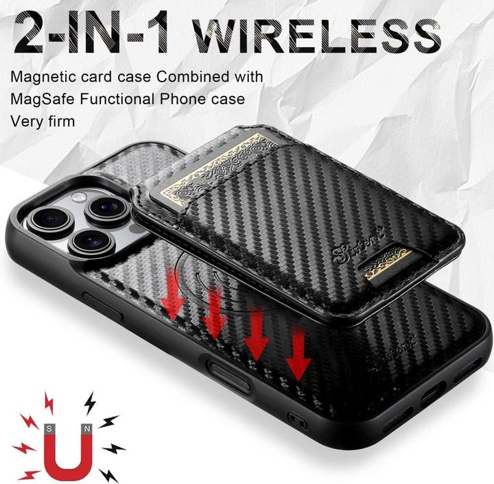 Produktbild Ueli Express Magnetische Carbon Optik Hülle mit abnehmbarem Kartenhalter (Apple iPhone 16 Pro)
