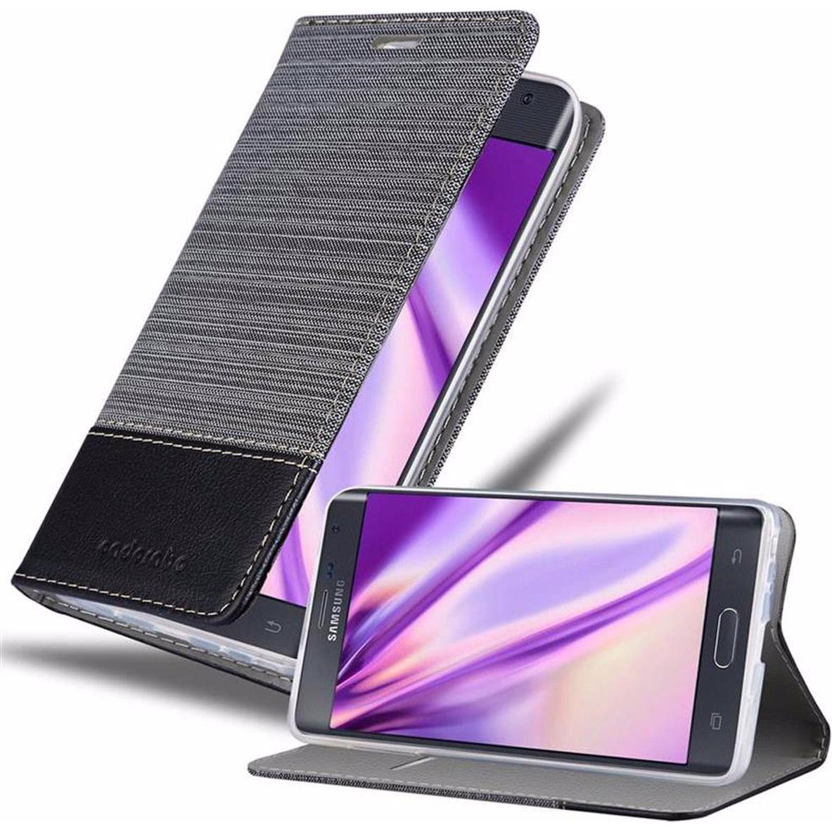 Cadorabo Book Jeans Optik Cover (Samsung Galaxy Note Edge), Smartphone Hülle, Grau