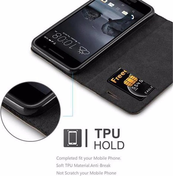 Actual product image Cadorabo Book Invisible Magnet Cover (HTC One A9)