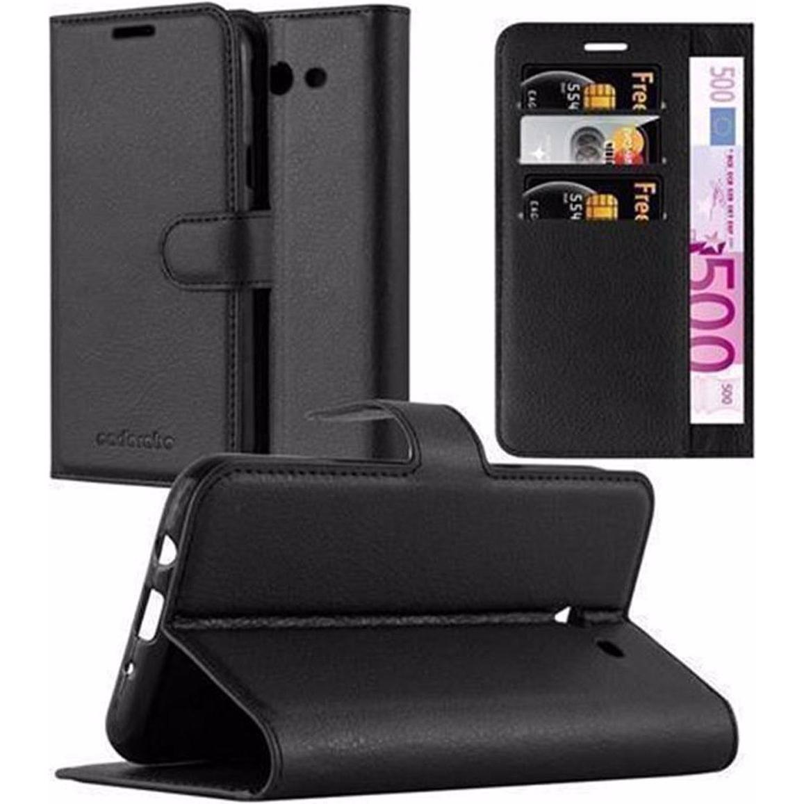 Cadorabo Book mit Standfunktion Cover (Samsung Galaxy J5 (2017)), Smartphone Hülle, Schwarz