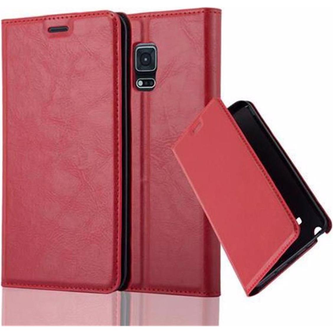 Cadorabo Book Invisible Magnet Cover (Samsung Galaxy Note Edge), Smartphone Hülle, Rot
