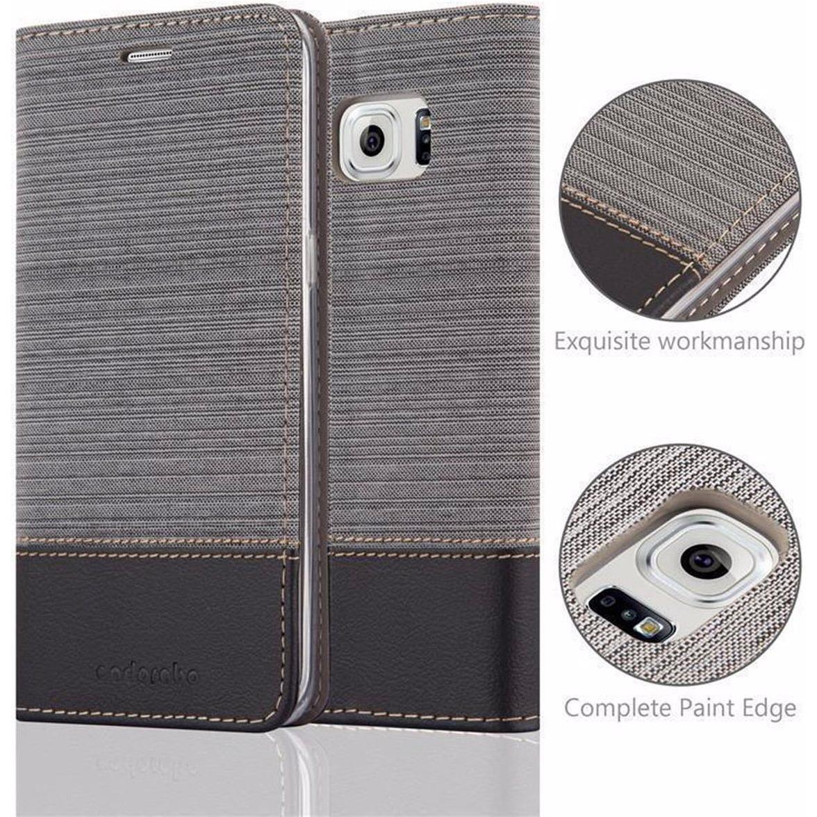 Thumbnail - Cadorabo Book Jeans Optik Cover (Samsung Galaxy S6 Edge+), Smartphone Hülle, Grau