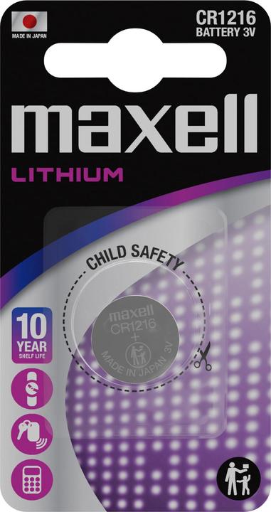 Produktbild Maxell Knopfzelle CR1216 1 Stück (1 Stk., CR1216, 25 mAh)