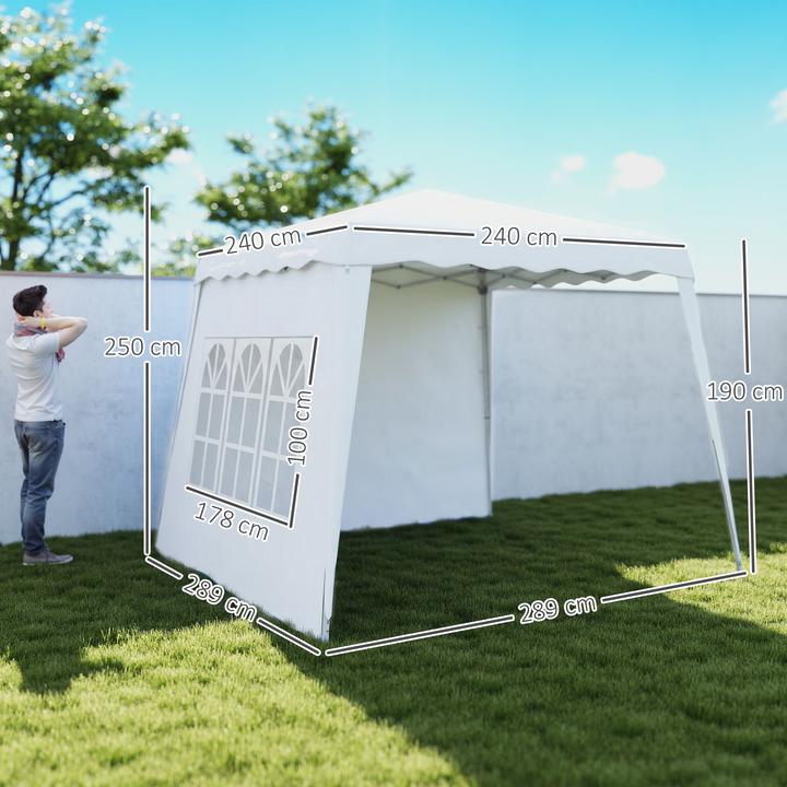 Actual product image Outsunny Pavilion with 2 side walls and individual height adjustment (240 cm, 240 cm)