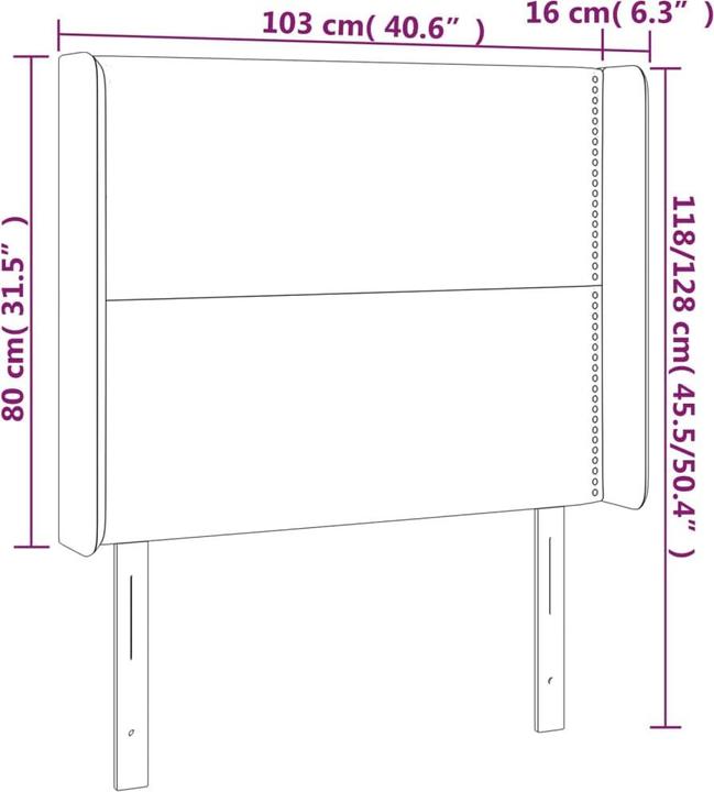 Actual product image vidaXL Maralda (103 x 16 x 128 cm)