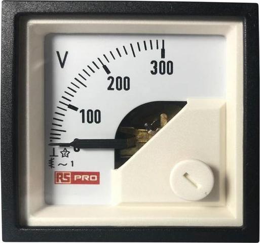 RS PRO Analoges Voltmeter AC Analog-Anzeige / 0,01, 45mm, 45mm, 54 (<30 A) mm, 72 (30 60 A) mm