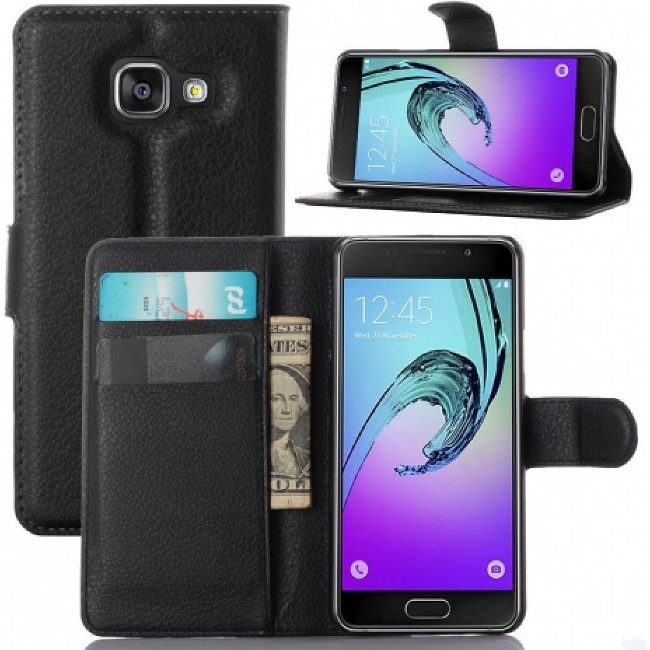 Screenguard Samsung Galaxy A5 2016 Leather Guard Lederhülle (Samsung Galaxy A5 (2016)), Smartphone Hülle, Schwarz