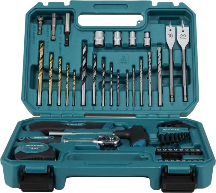 Produktbild Makita E-15095 Werkzeugset 60-tlg. (16 mm, 22 mm, 3 mm, 4 mm, 5 mm, 6 mm, 8 mm)