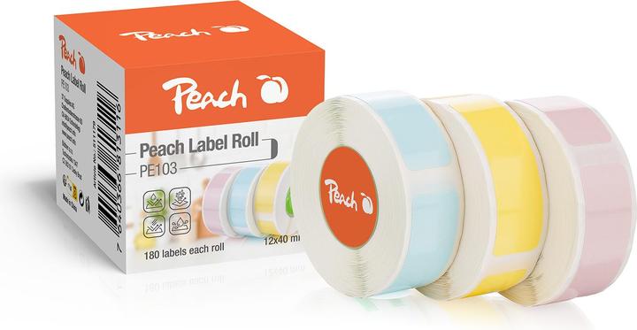 Produktbild Peach Label Roll PE101 3 color (4 cm)