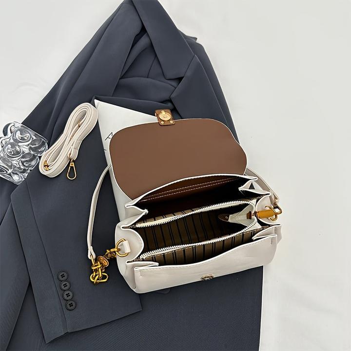 Immagine prodotto Only-Bags.Store Elegante schwarze Kunstleder-Kreuztasche, einfarbig, verstellbarer Riemen, Reissverschluss