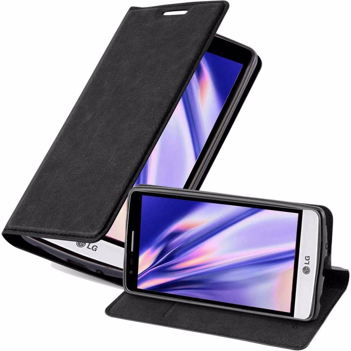 Cadorabo Book Invisible Magnet Cover (LG G3s), Smartphone Hülle, Schwarz
