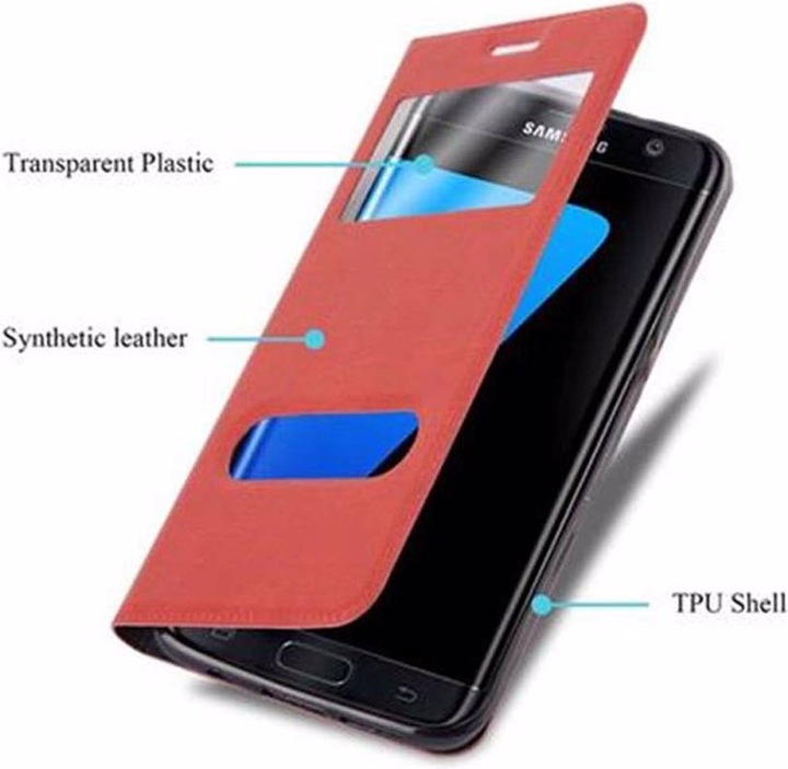 Actual product image Cadorabo Book with View double window cover (Samsung Galaxy S7 Edge)