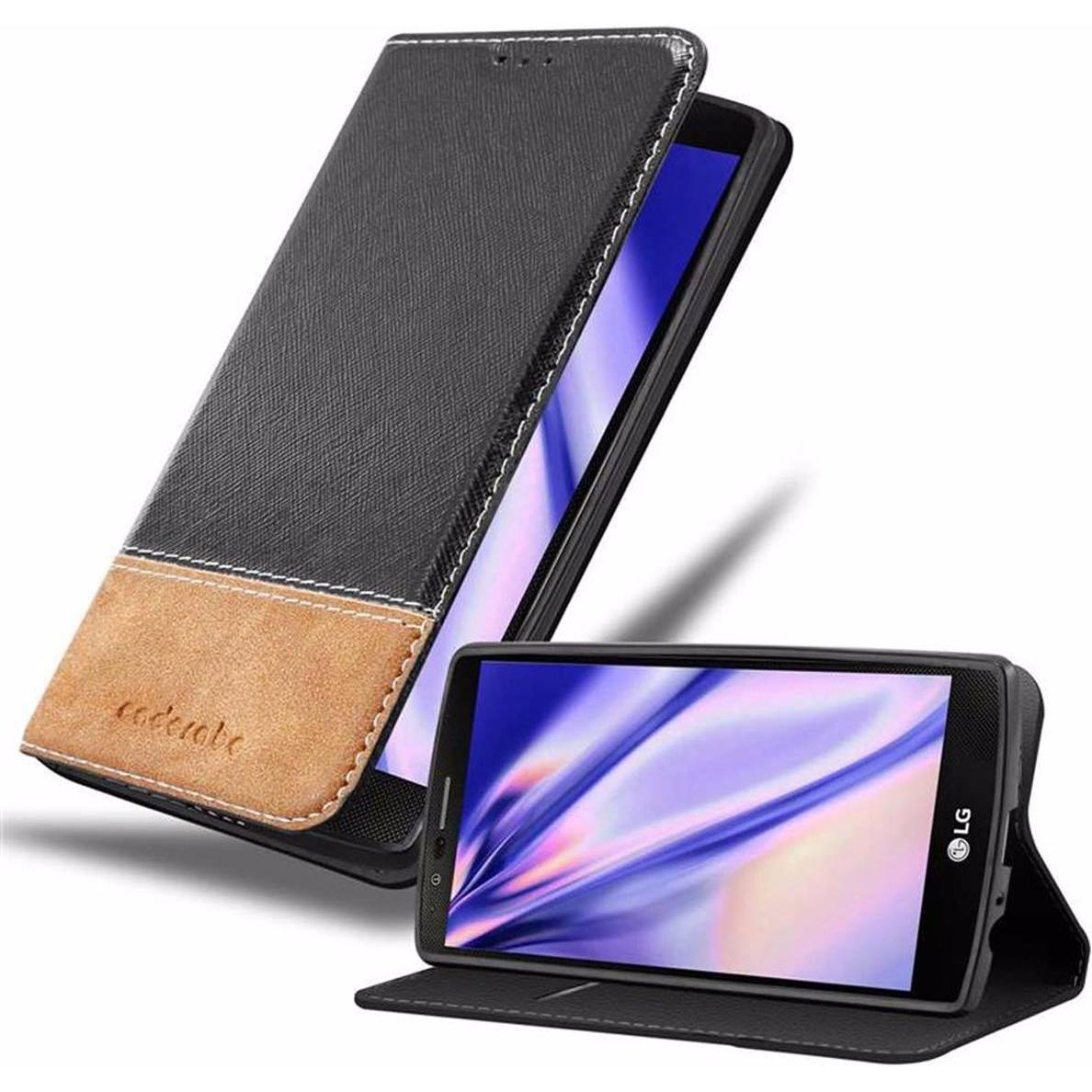 Cadorabo Book X-Wallet Cover (LG G4, Motorola Moto G4 Plus), Smartphone Hülle, Schwarz
