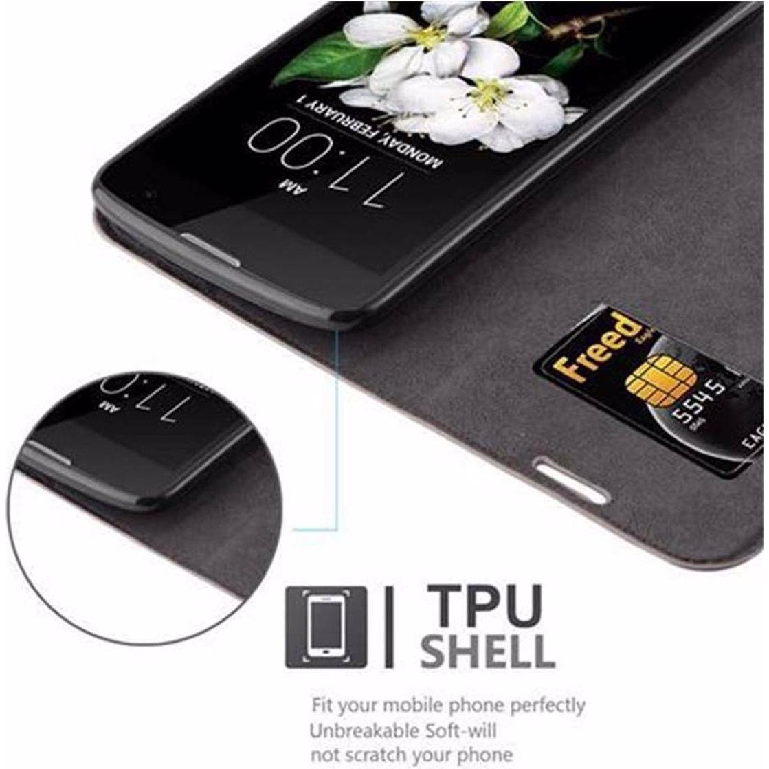 Thumbnail - Cadorabo Book Invisible Magnet Cover (LG K7), Smartphone Hülle, Braun