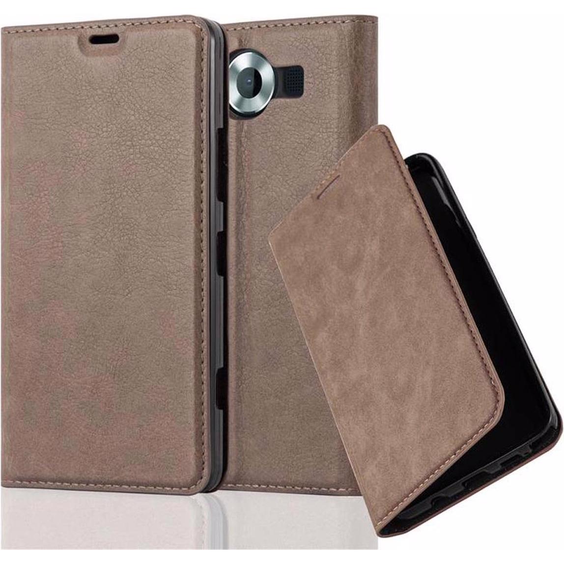 Cadorabo Book Invisible Magnet Cover (Microsoft Lumia 950), Smartphone Hülle, Braun