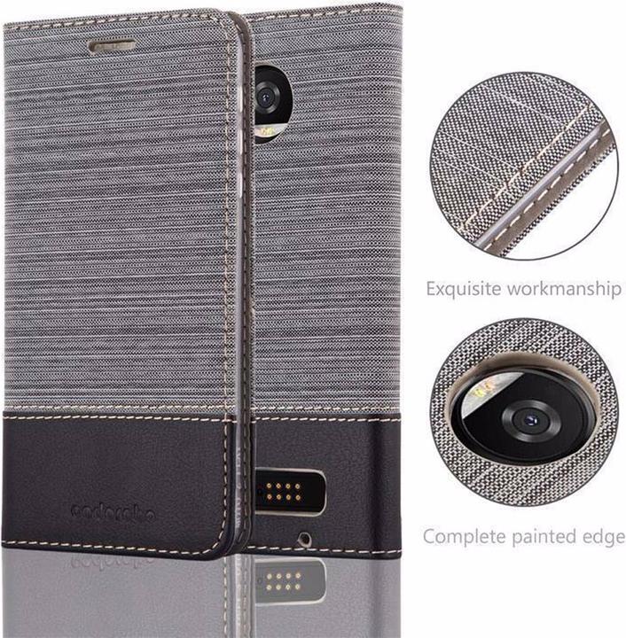 Actual product image Cadorabo Book Jeans Optics Cover (Motorola Moto Z2 Play)