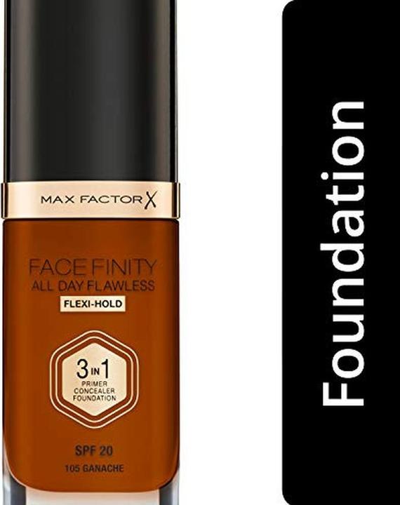 Actual product image Max Factor Facefinity 3-in-1 All Day Flawless Foundation SPF 20 Ganache 30ml (Ganache)