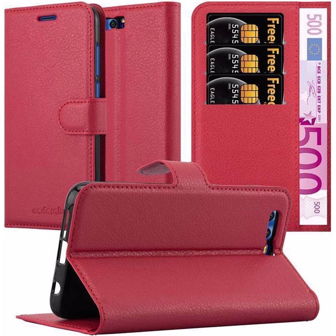 Cadorabo Book mit Standfunktion Cover (Honor 9), Smartphone Hülle, Rot