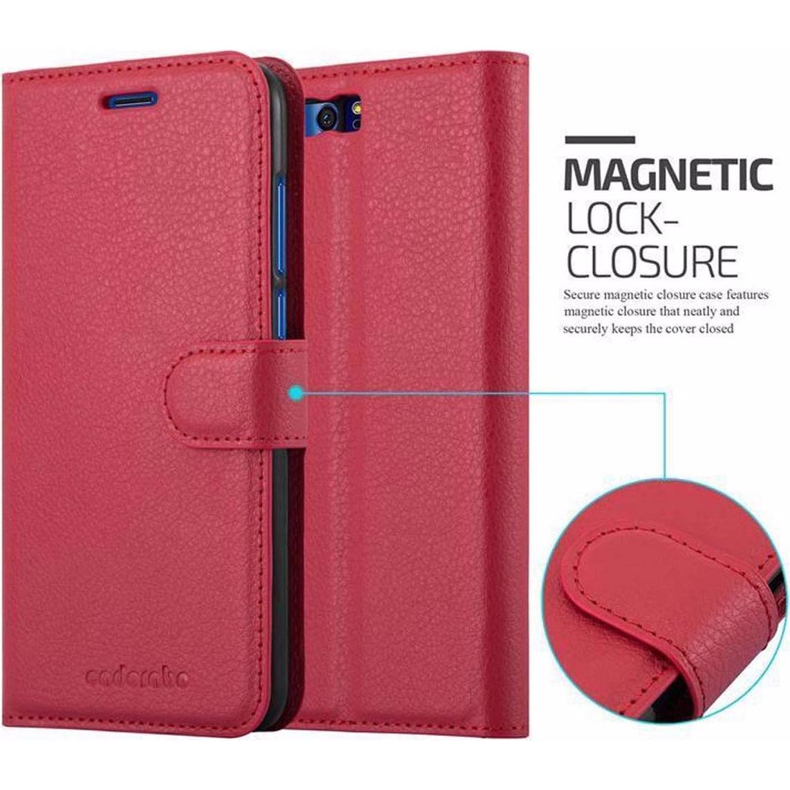 Thumbnail - Cadorabo Book mit Standfunktion Cover (Honor 9), Smartphone Hülle, Rot