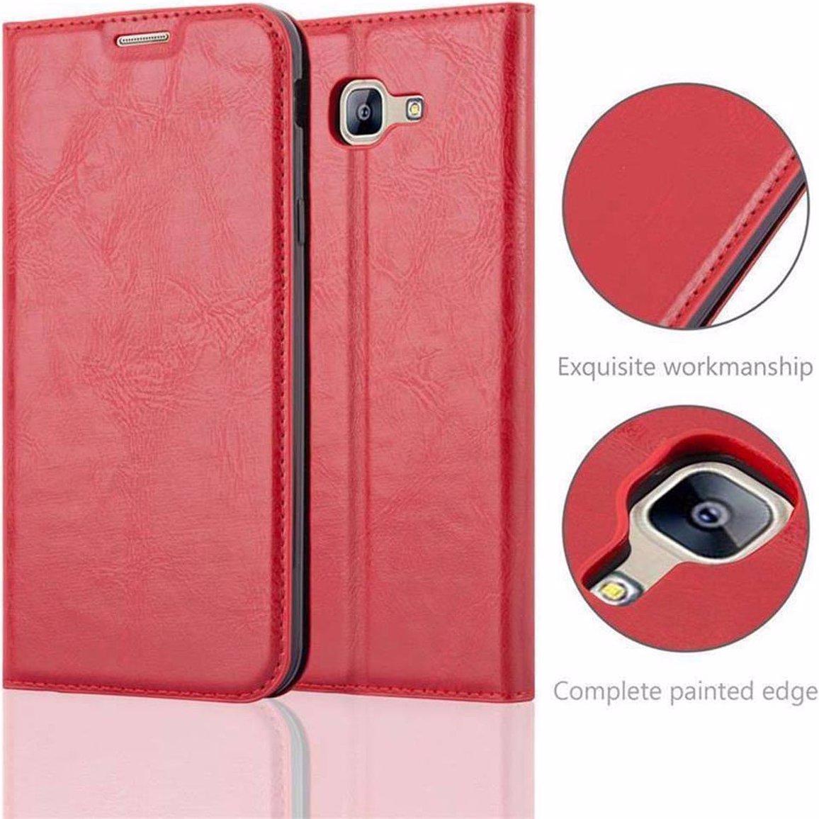 Thumbnail - Cadorabo Book Invisible Magnet Cover (Samsung Galaxy A8 (2016)), Smartphone Hülle, Rot