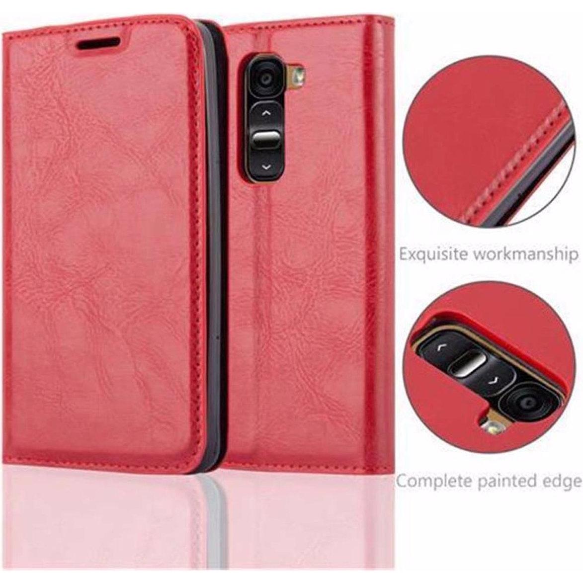 Thumbnail - Cadorabo Book Invisible Magnet Cover (LG G2 Mini), Smartphone Hülle, Rot